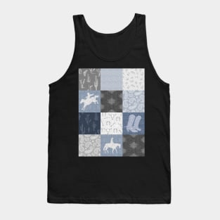 Cowboy Patchwork - Blue/ Grey Tank Top